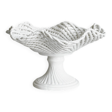 Corbeille à fruits en porcelaine blanche ajourée