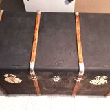 Malle de voyage ancienne vintage en bois datant des années 1880/1920