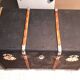 Antique vintage wooden travel trunk dating from the 1880s/1920s