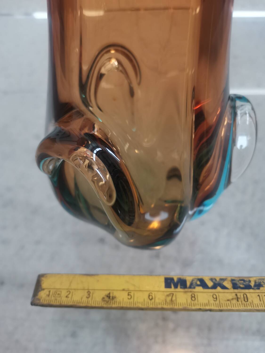 Vintage Murano Style Sommerso Glass Vase – Hand Blown Italian Art Glas