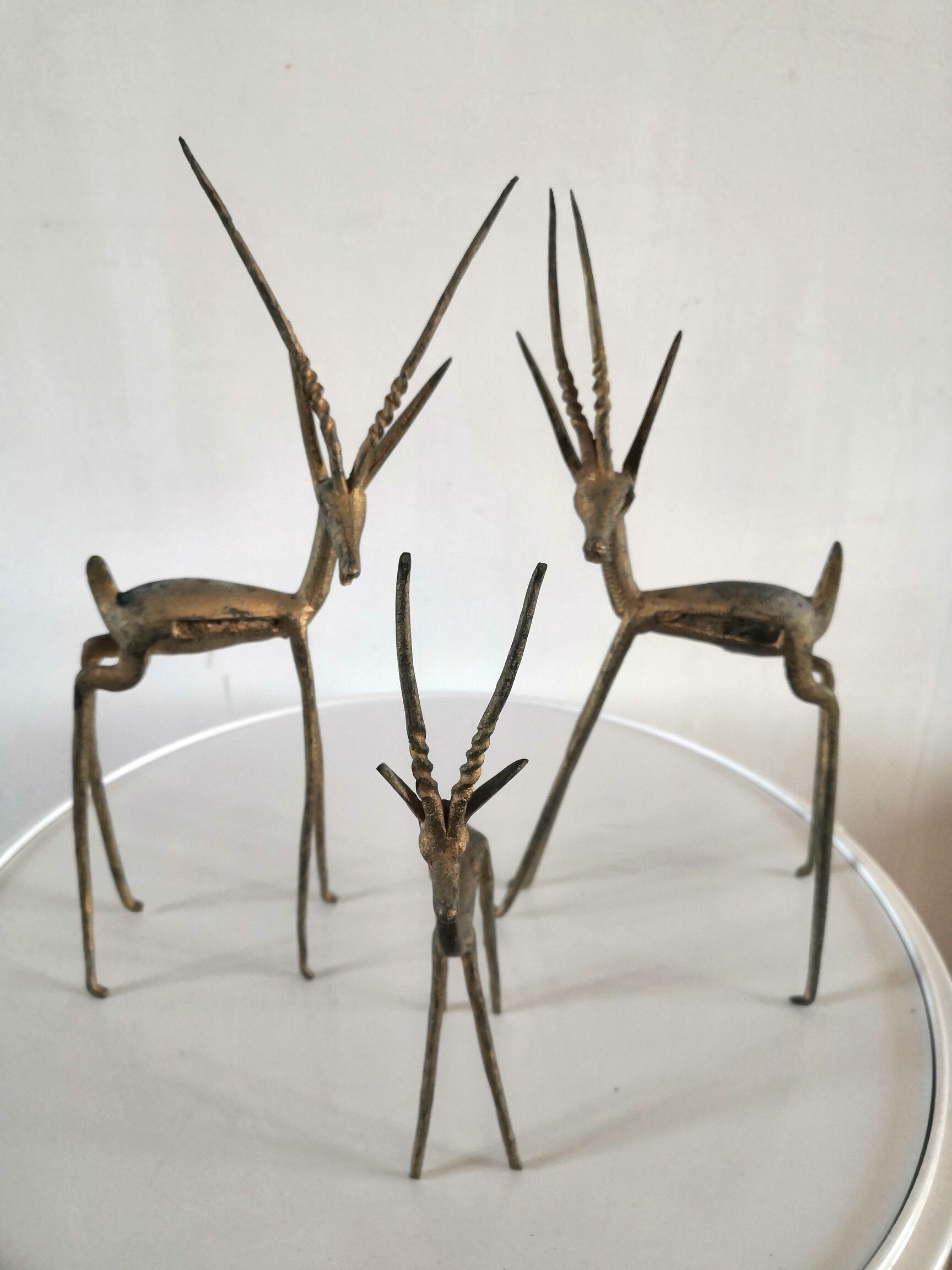 Figurines antilope en bronze vintage