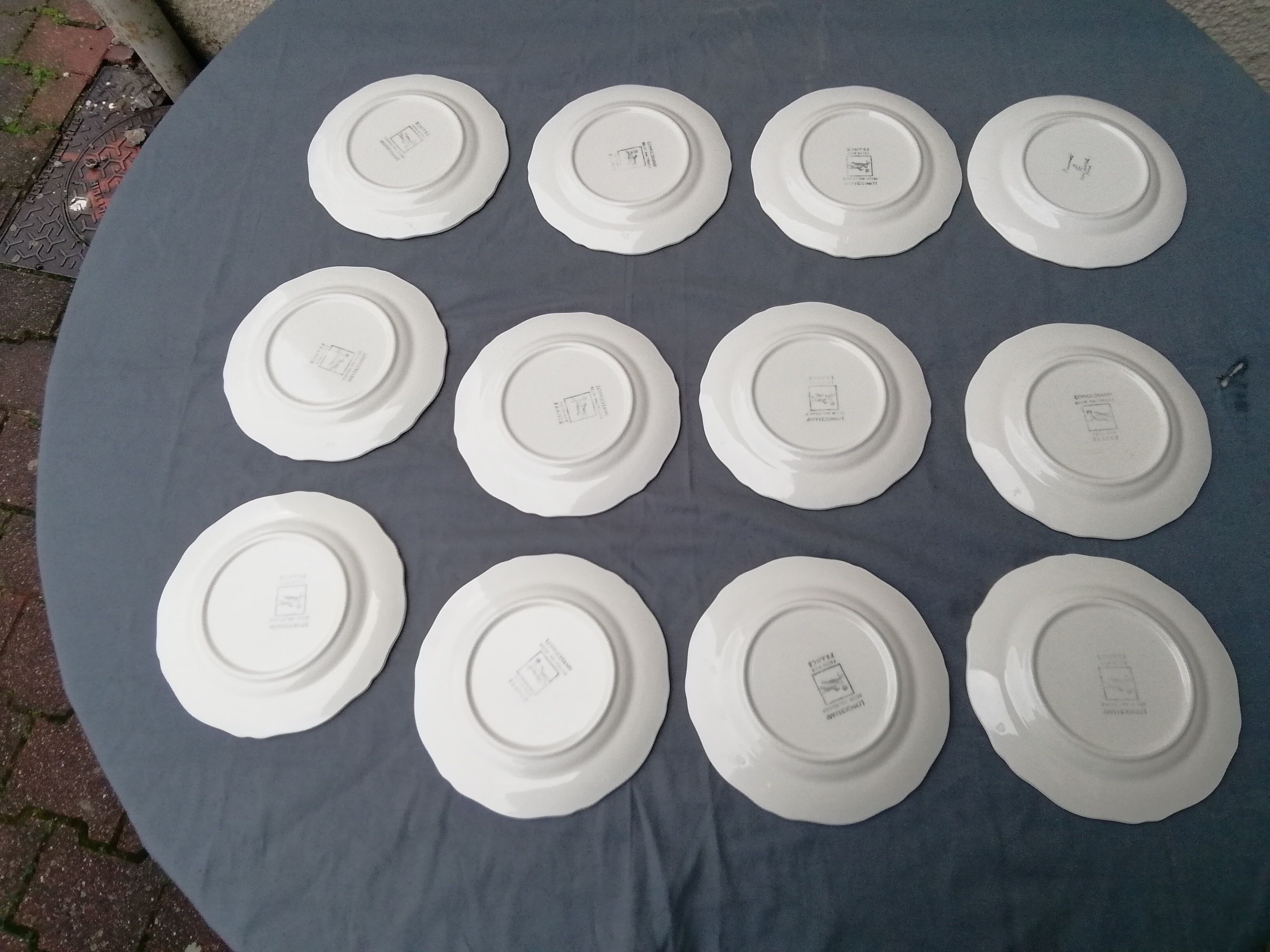 12 dessert plates decorated rouen - longchamp