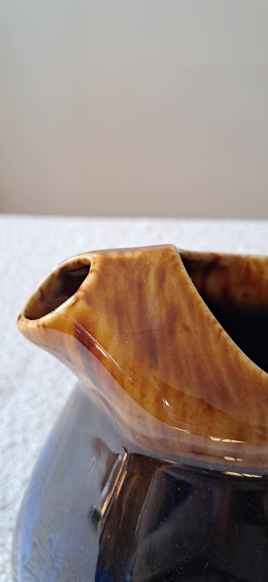 Vintage flamed ceramic jug alpho