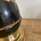 19th century ceramic lamp base, 2 m fabric cable