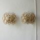 Brass and crystal glass wall lamps from Palwa