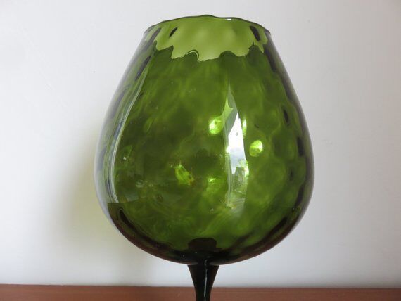 Vase italien en verre soufflé années 70
