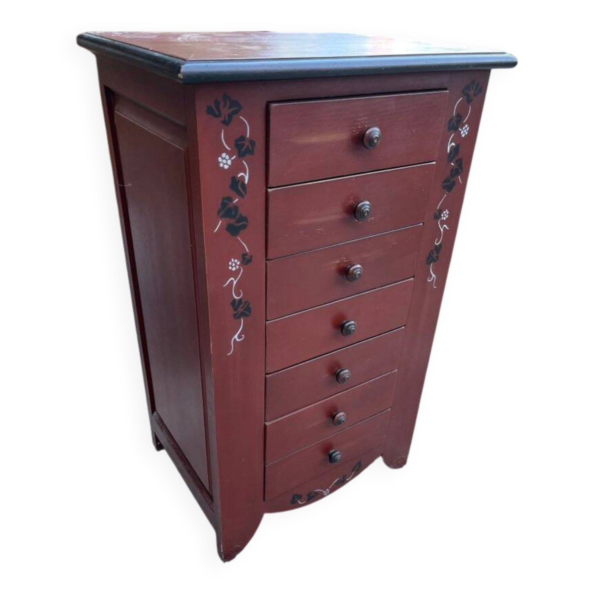 High chest of drawers chalet style