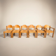 Set of 6 Padova oak chairs with paper cord by Hank Lowenstein, Italy.
