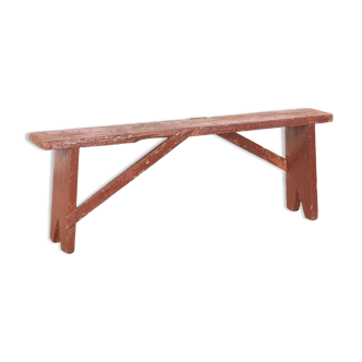 Banc en bois vintage marron