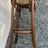 Tabourets bois canné bistrot bar