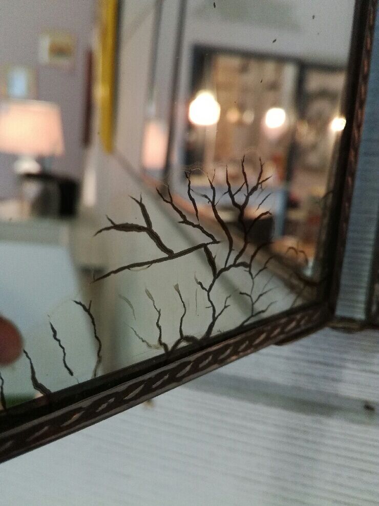 Triptych mirror rectangular 41x15cm