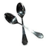 Ercuis set of 2 moka teaspoons Trianon in silver-plated metal with crossed ribbon 11 cm