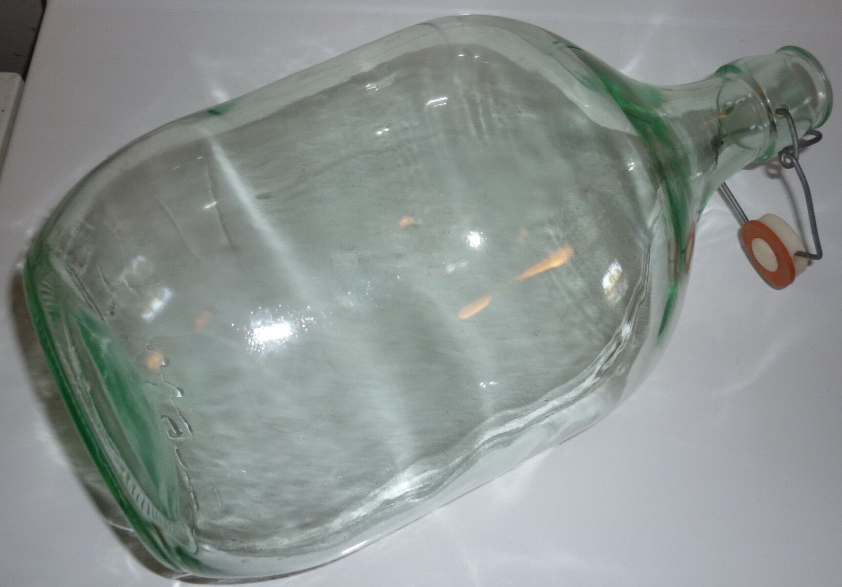 5L glass bottle with stirrup cap