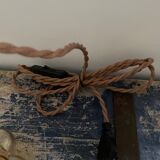 Set of two new electrified amber glass walking lamps