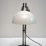 70's table lamp in glass and metal produced by Zonca