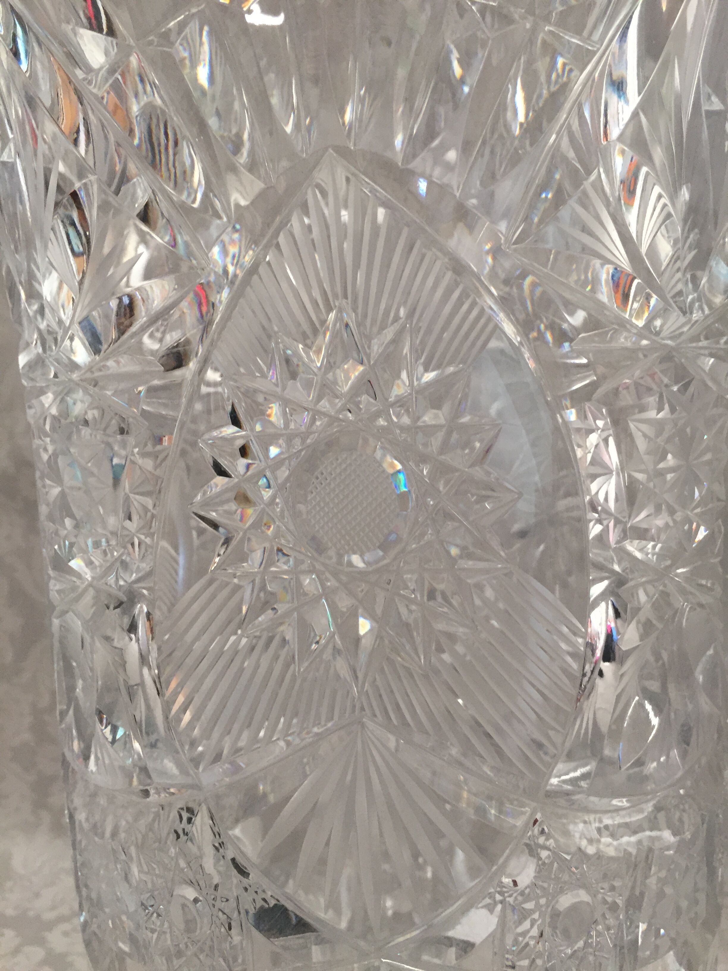 Vintage bohemian cut crystal vase