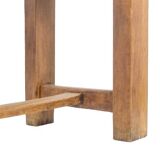 Brutalist style table, or desk, in beech. Circa 1900