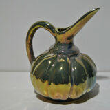 Ceramic pouring jug Rambervilliers art deco flamed sandstone metallic reflection