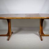 Scandinavian Solid Wood Teak Dining Table 1960s