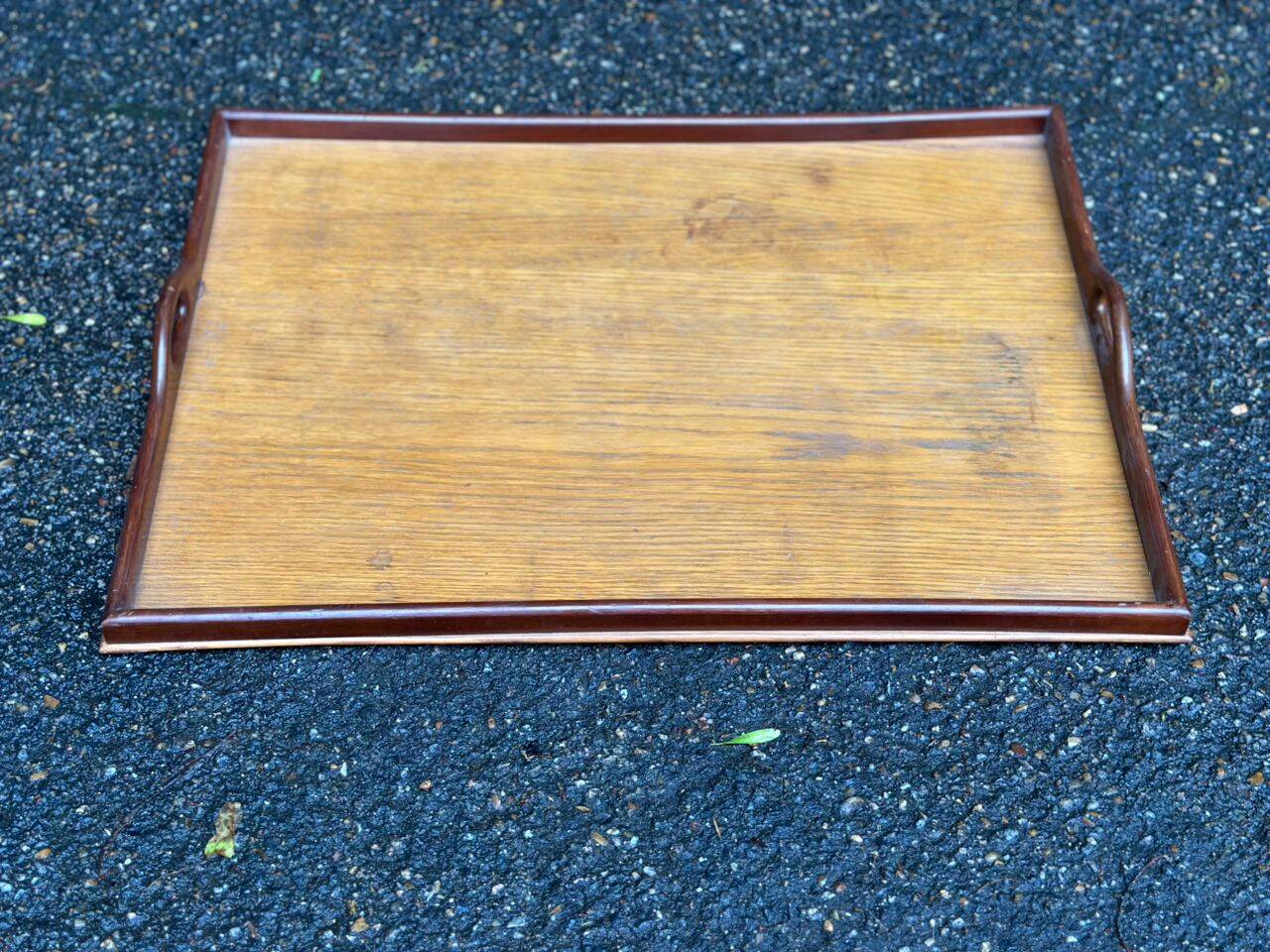 Plateau de service scandinave vintage en bois des années 60