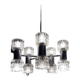 Vintage chandelier - 10 Lights - chrome metal and glass - 1970s