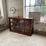 Mahogany sideboard with sliding glass doors