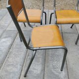 Set of three vintage school chairs