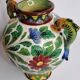 Vase with two handles "dolphins" decorated with flowers, Italy, 30 cm