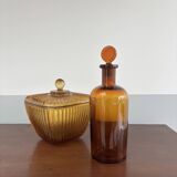 Amber glass bonbonnière