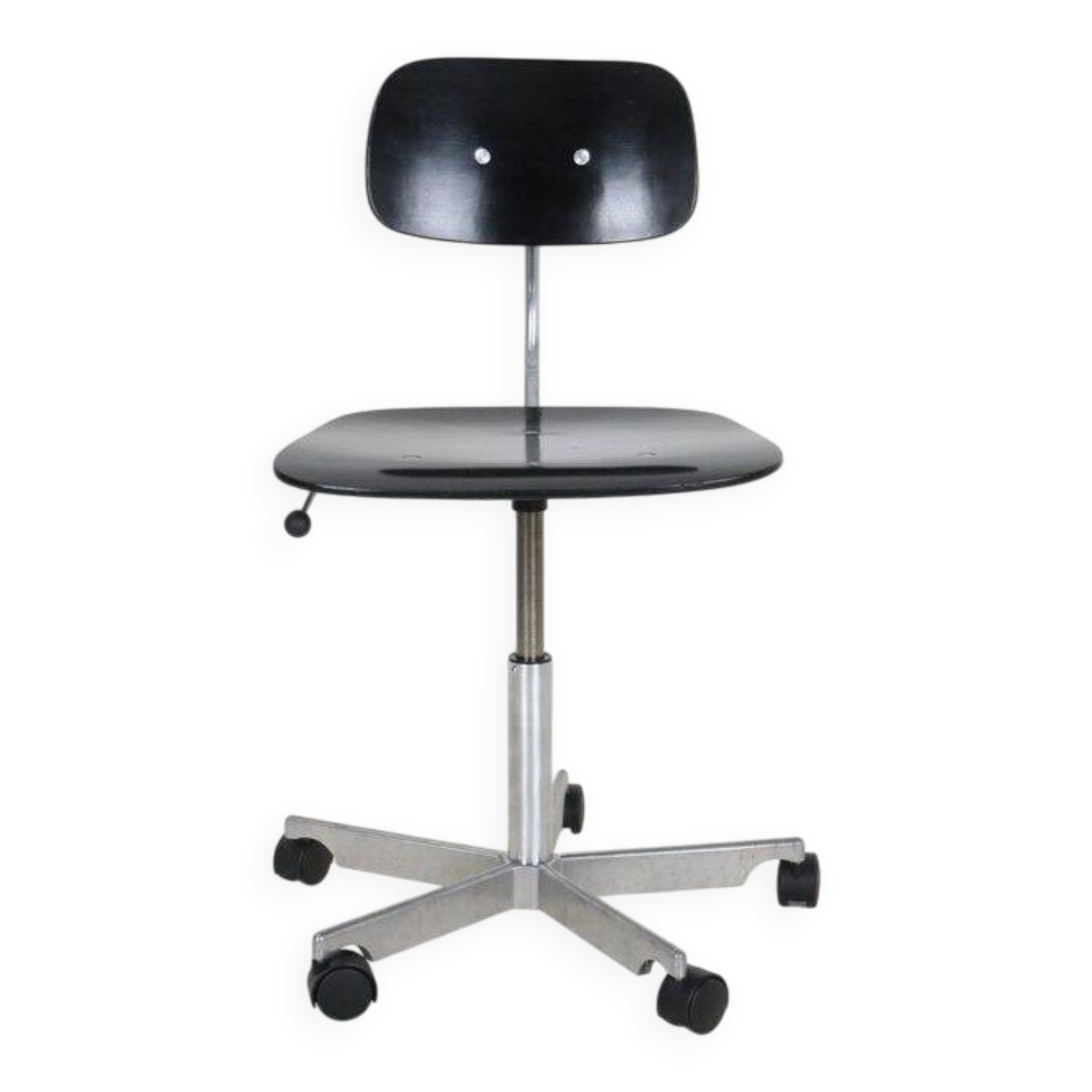 Adjustable Fritz Hansen / Kevi office chair by Jørgen Rasmussen / black / mid-century Danish modern design