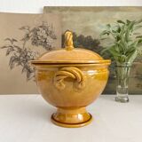 Aegitna Vallauris mustard yellow glazed terracotta soup tureen