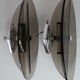 Pair of smoked glass and vintage chrome wall lamps
