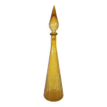Carafe vintage - Empoli - verrerie d'art - couleur ambre - Italie - 1960