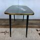 Table basse forme libre peinture sous verre heron jardin 1950 ancien
