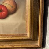 Still life with peppers, oil on panel, signed Peeters