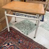 Wooden children's desk table, old, with drawer