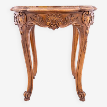 Table with a marble top, France, circa 1870.