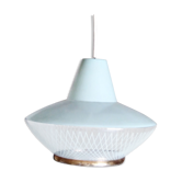 1960 blue glass saucer suspension