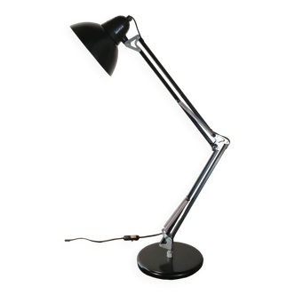 Large black Aluminor articulated desk lamp made in France vintage 1970