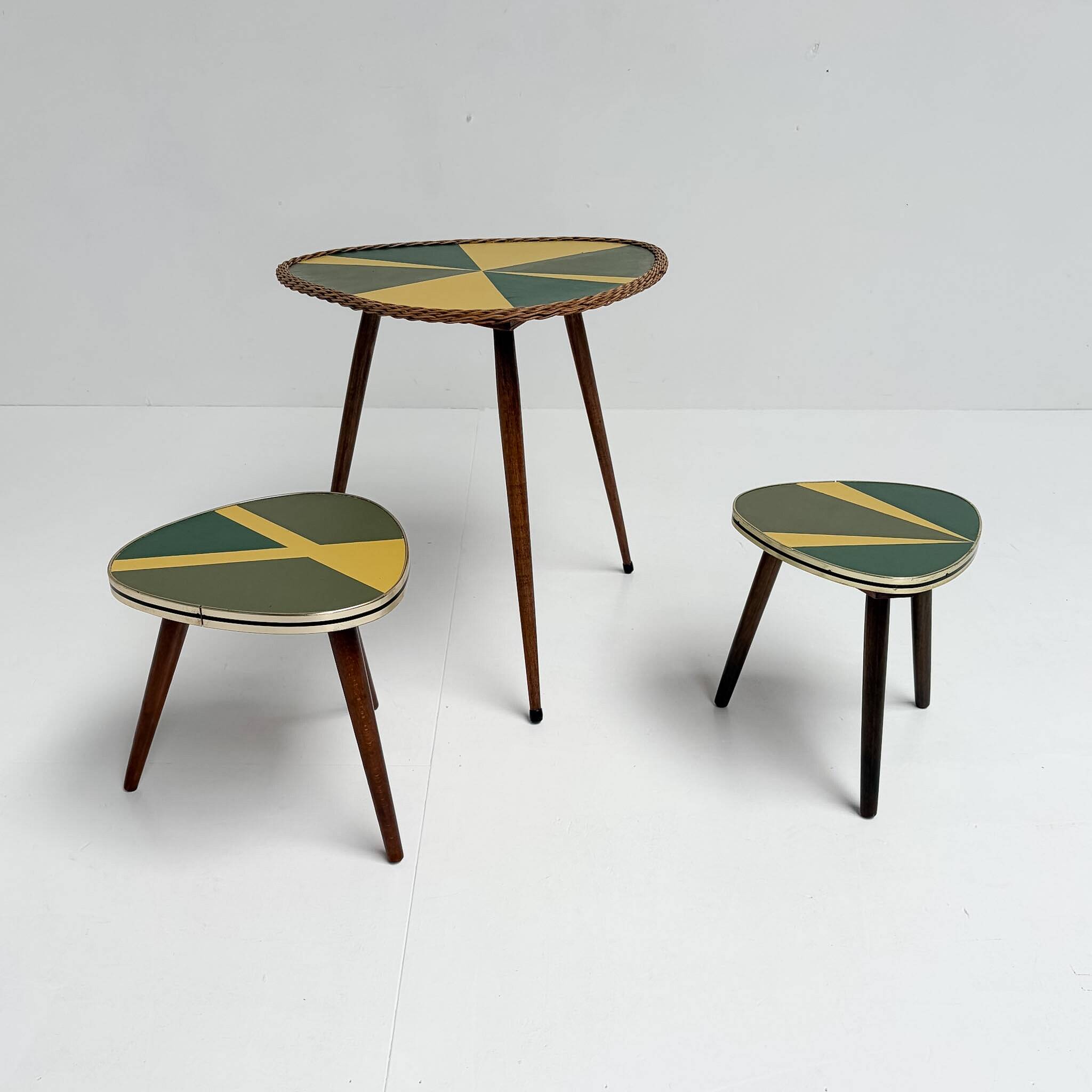 Set of 3 restored plant stands from France, 1960s