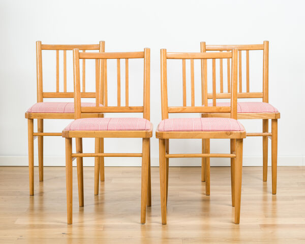 Set of 4 dining chairs from Ton, 1970s