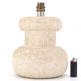 Stone column lamp, raffia lampshade, 1960s