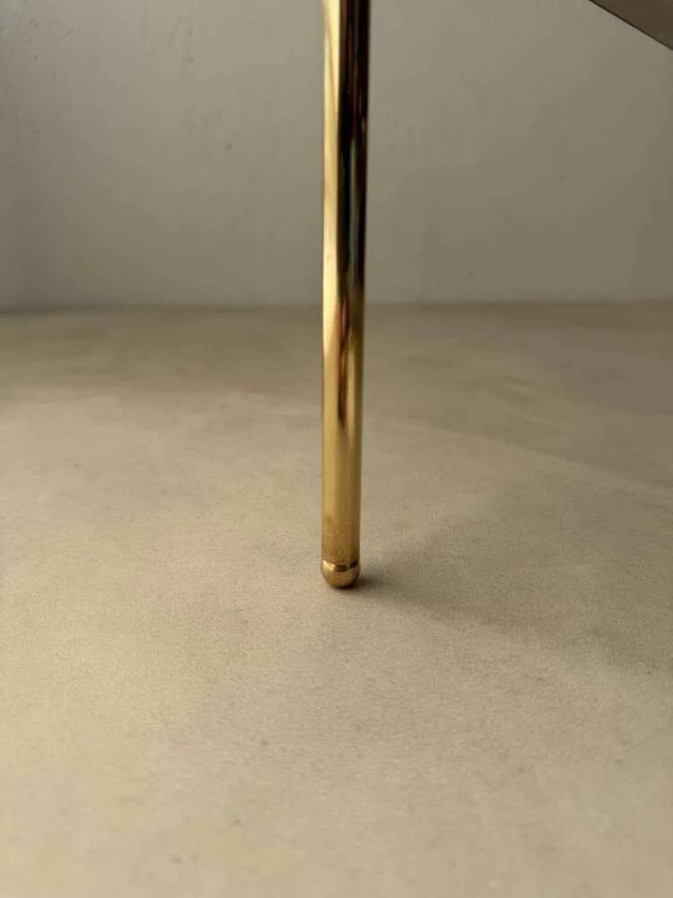 Vintage brass side table with smoked glass, 1970s