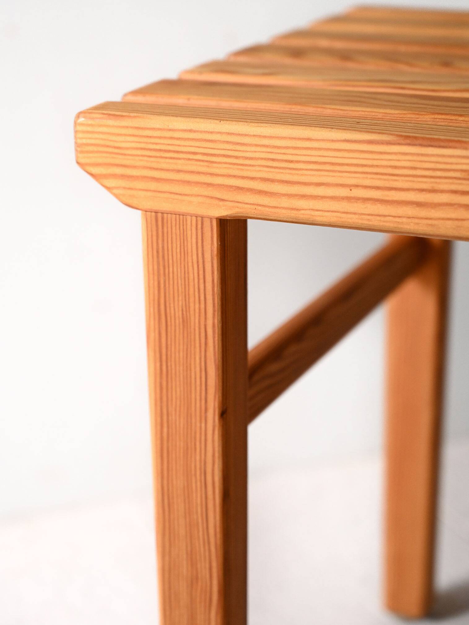 1960s Scandinavian pine slatted stool