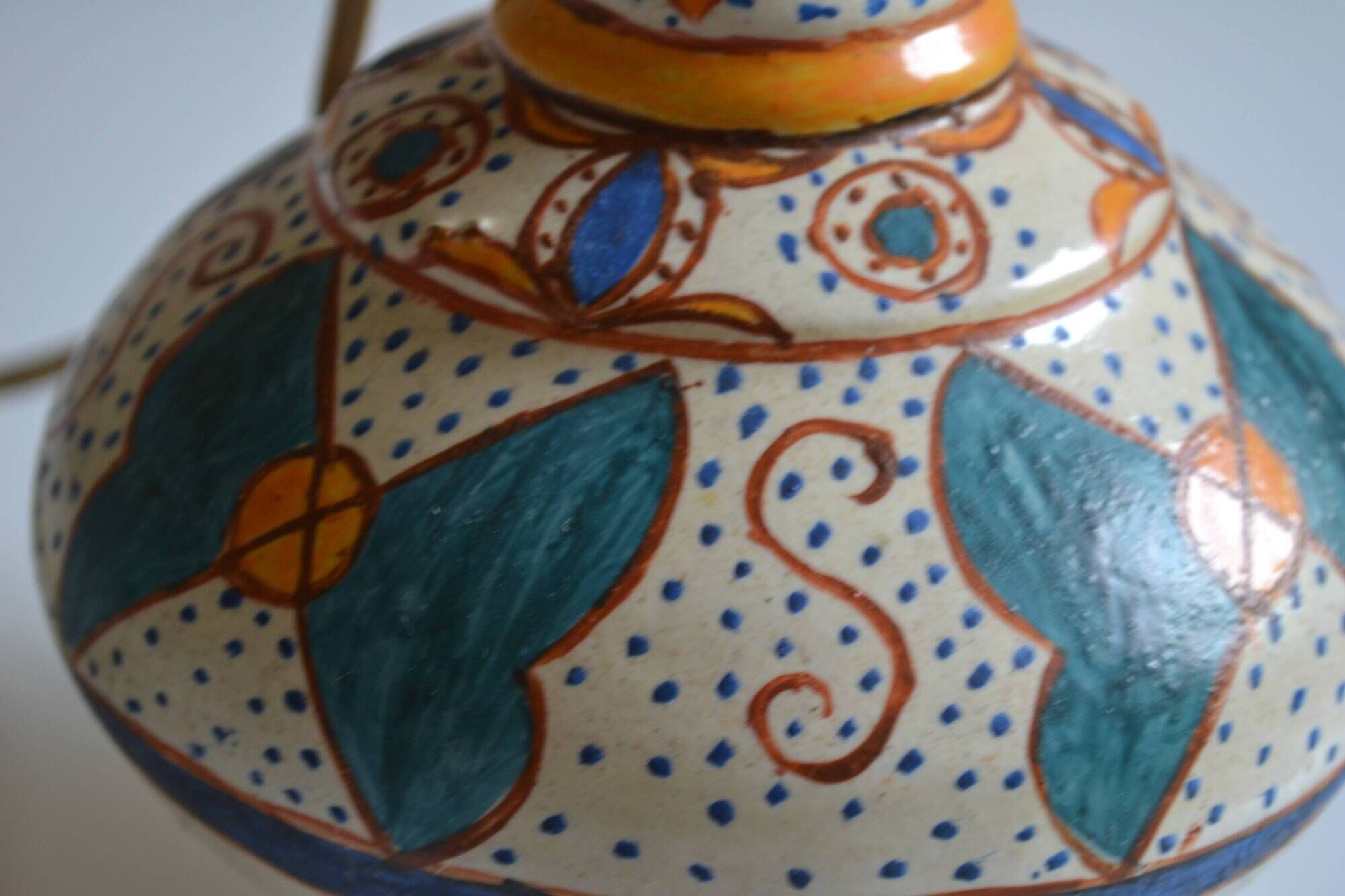 Antique ceramic lamp base Morocco Fez