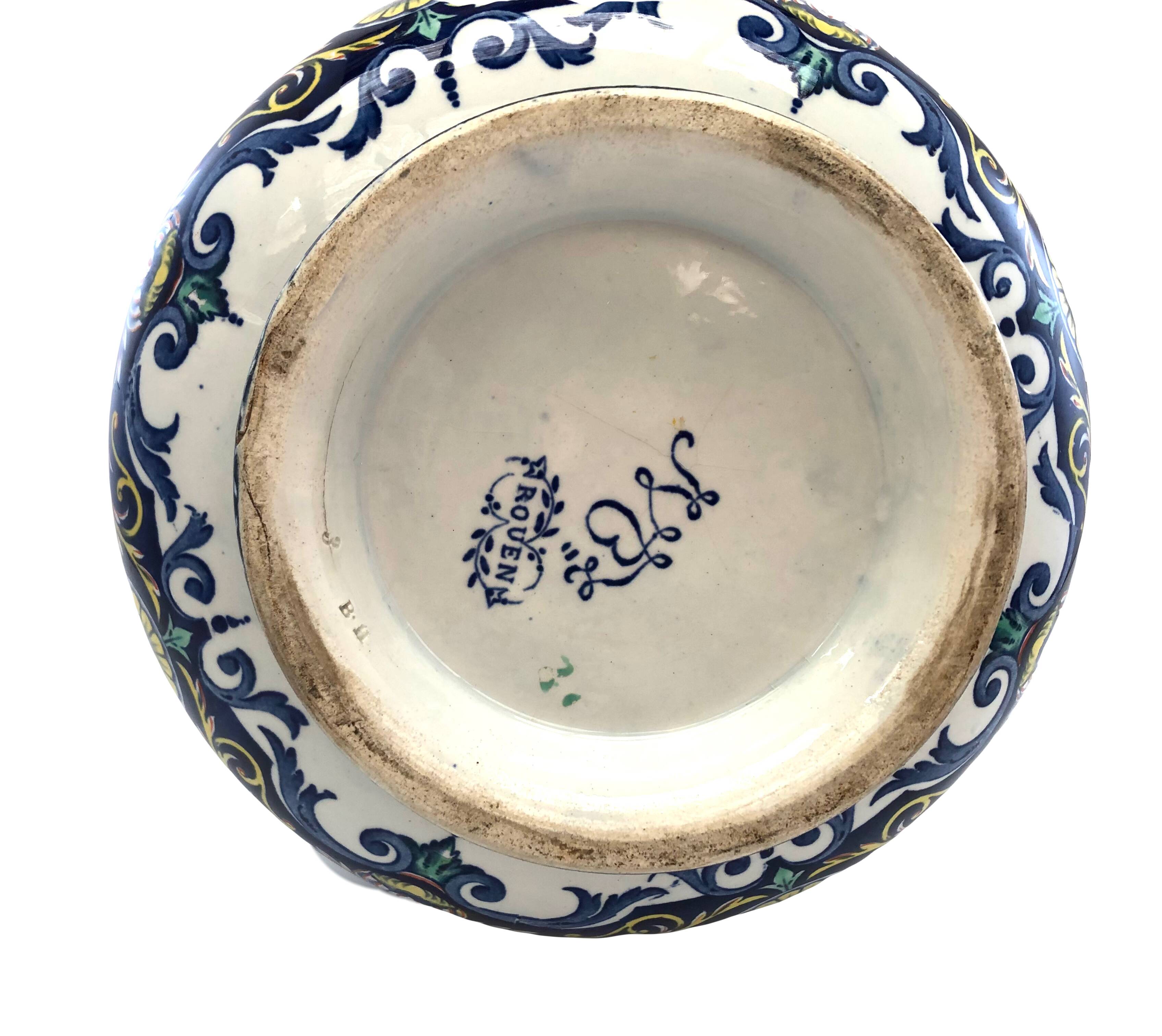 Toilet set jug basin Rouen Jules Viellard 19th