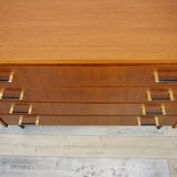 60s teak and brass chest of drawers