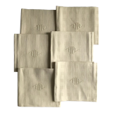 Antique napkins damascus and monogrammed tinted fresh butter