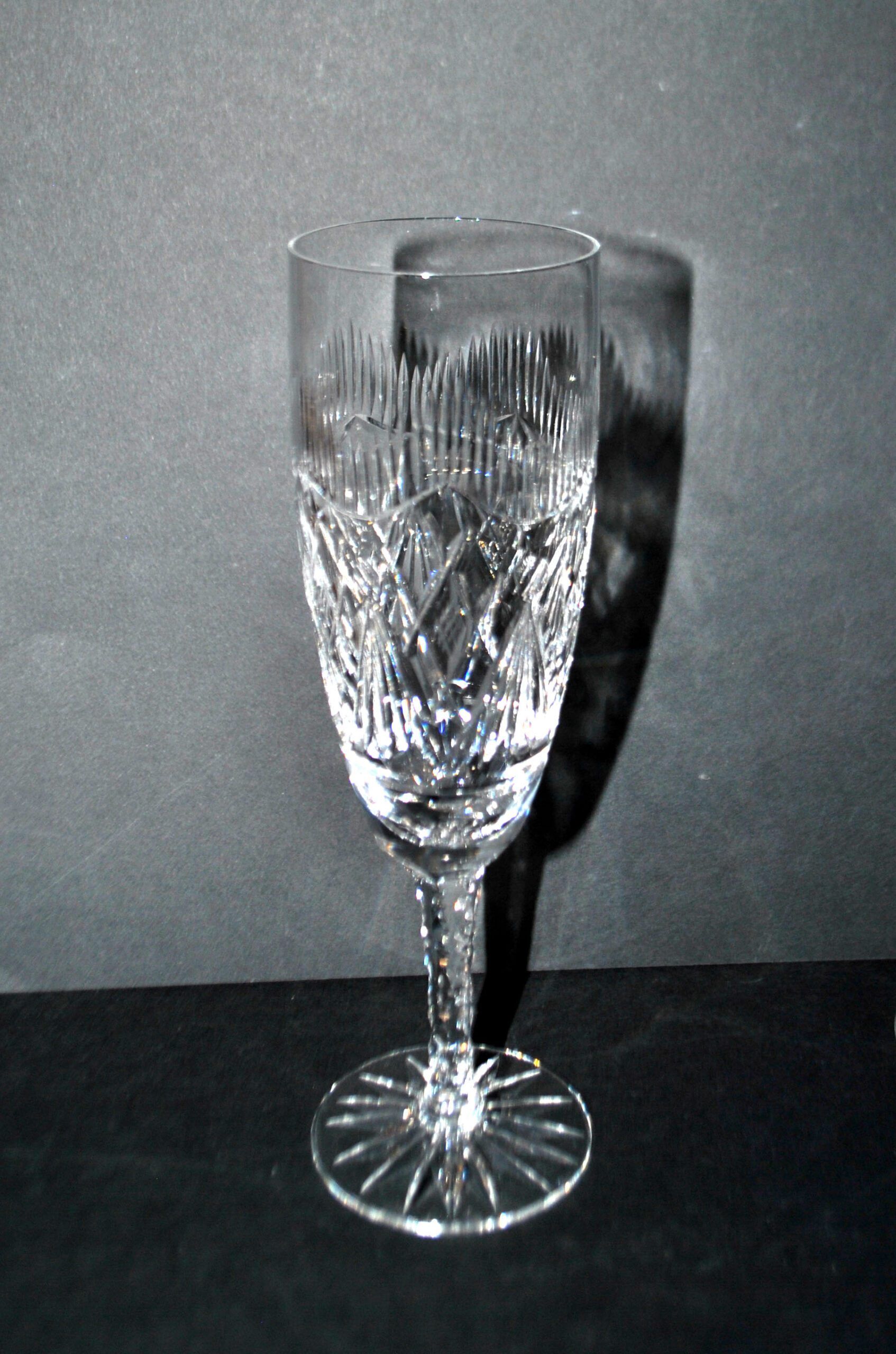 Lorraine crystalware set of 10 cut crystal champagne flutes garland