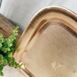 Golden and chiseled brass serving tray